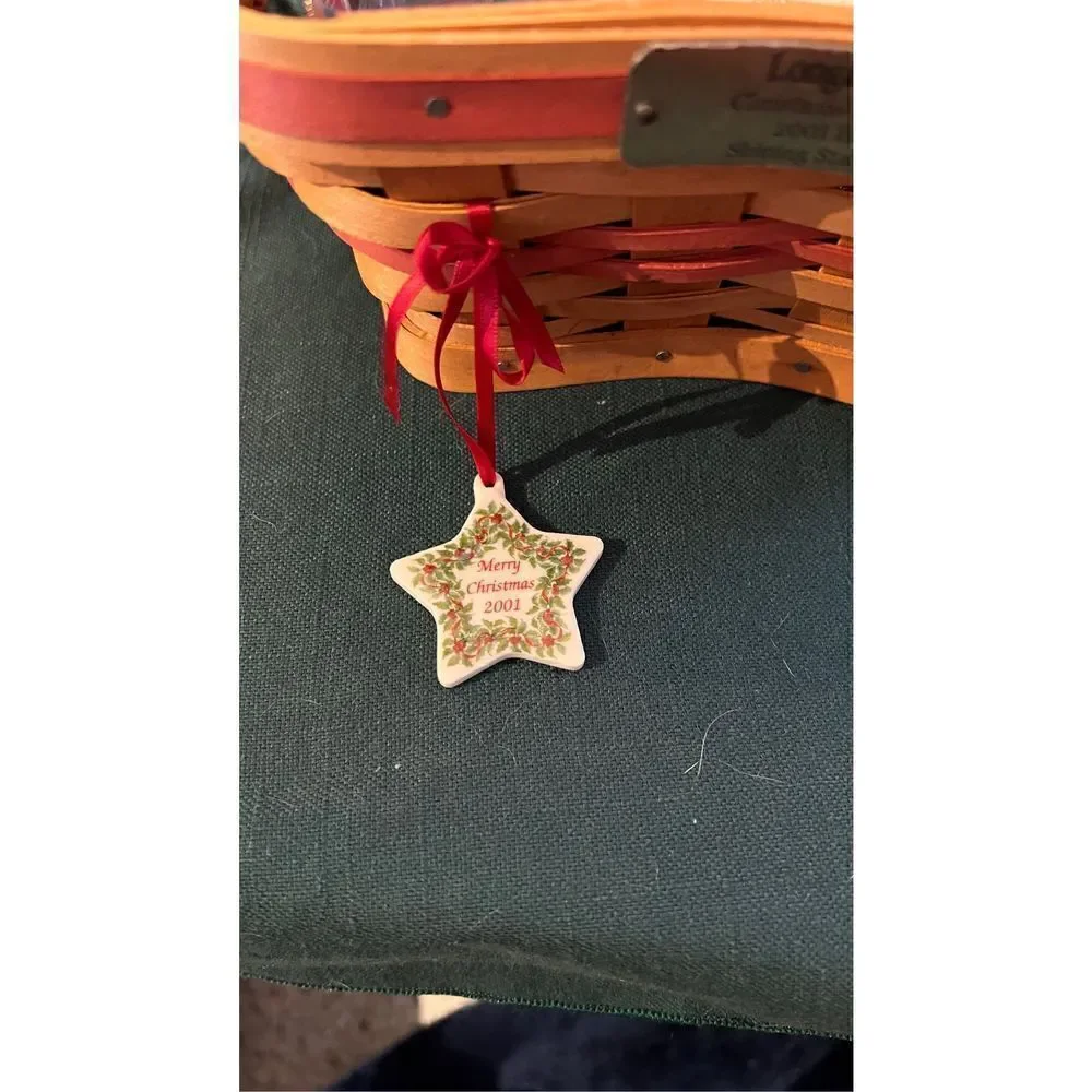 LONGABERGER HANDMADE BASKET christmas starPLEASE SEE PHOTOS FOR MEASUREMENTS EUC